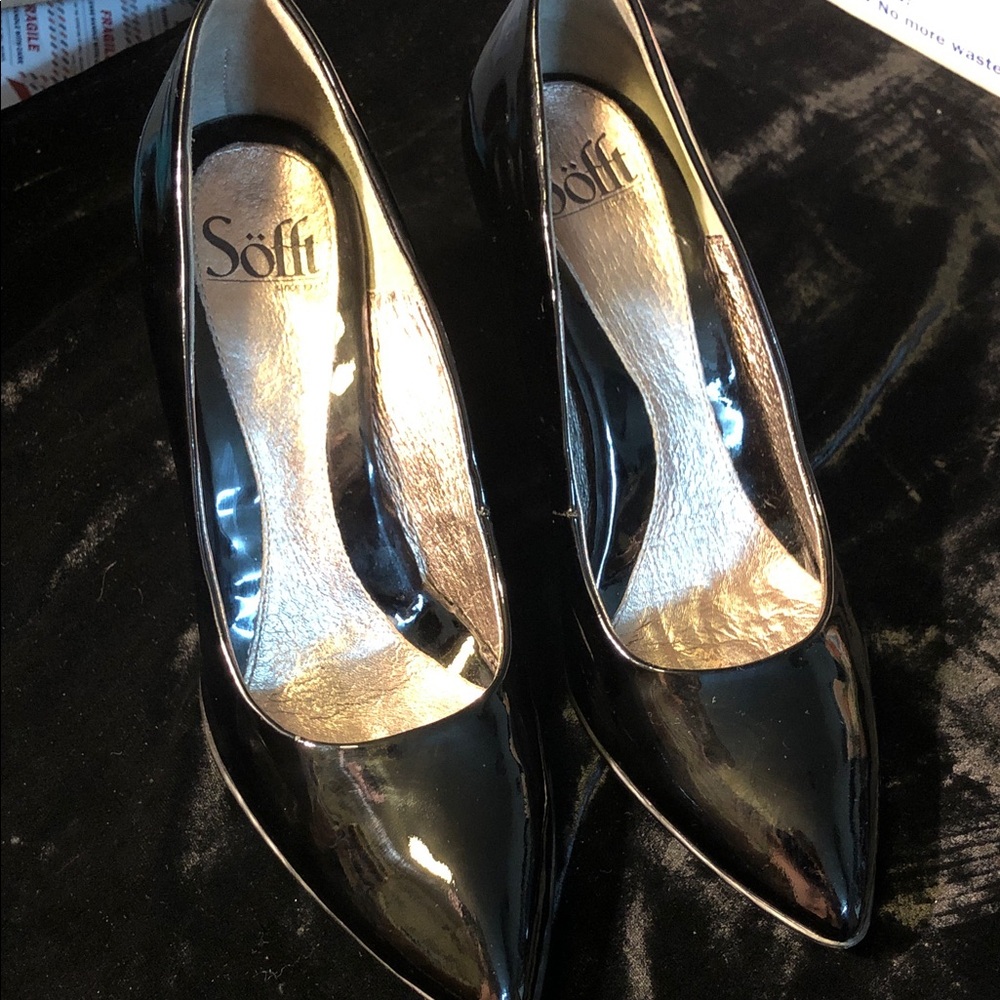 Sofft 3” patent leather heels Sz 7 blk